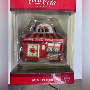 Coca-Cola Red and Gray Diner Mini Clock